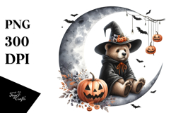 Bear on Moon for Halloween PNG Product Image 1