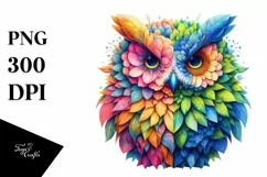 Owl with Flowers, Transparent PNG Product Image 3