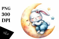 Cute Bunny Sleeping , Clipart |T-shirt, Mug PNG Product Image 8