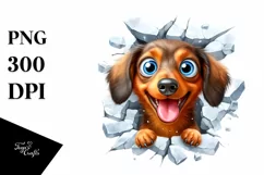 Funny Dachshund Watercolor | Sublimation | Clipart Product Image 3