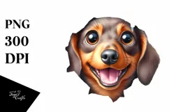 Funny Dachshund Watercolor | Sublimation | Clipart Product Image 1