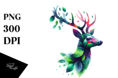 Vibrant Deer Made of Leaves PNG Product Image 1
