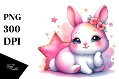 Resting Baby Star Rabbit PNG Product Image 1