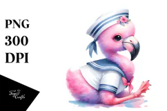 Baby Flamingo Sailor Suit | Clipart Product Image 1