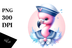 Baby Flamingo Sailor Suit | Clipart Product Image 1