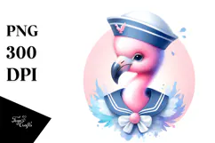 Baby Flamingo Sailor Suit | Clipart Product Image 1
