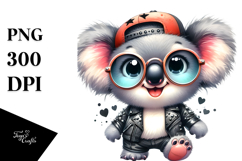 Punk Baby Koala with Hat and Sunglasses PNG Product Image 1