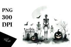 Simple Halloween Scene with Skeleton | Clipart Product Image 3