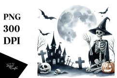 Simple Halloween Scene with Skeleton | Clipart Product Image 3