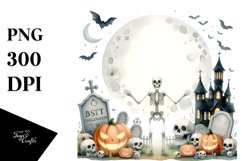 Simple Halloween Scene with Skeleton | Clipart Product Image 3