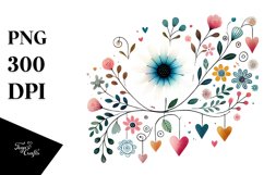 Boho Flower Hearts PNG Product Image 1