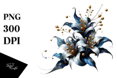 Shiny Lobelia with Golden Insertions PNG Product Image 1