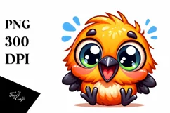 Cute Dancing Baby Oriole with Big Eyes | Clipart Product Image 3