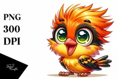 Enthusiastic Baby Oriole with Big Eyes | Clipart Product Image 3