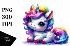 Cute Baby Unicorn Funny PNG Product Image 1