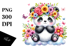 Cartoon-Style Watercolor Panda PNG Product Image 1