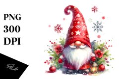Washed Vibrant Christmas Gnome PNG Product Image 1