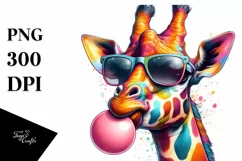 Quirky Giraffe Portrait with Sunglasses | Clipart Product Image 3