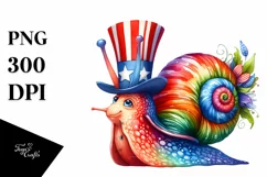 Colorful Snail USA Uncle John Clipart Product Image 1