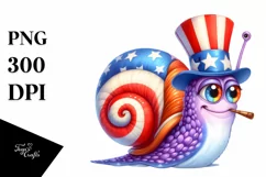 Colorful Snail USA Uncle John Clipart Product Image 1