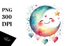 colorful Cloud with Hearts, PNG Product Image 1