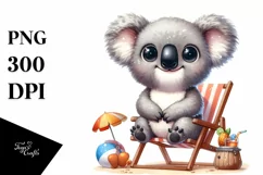 Koala Big Eyes Beach Chair Funny | Sublimation | Clipart Product Image 3