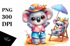 Koala Big Eyes Beach Chair Funny | Sublimation | Clipart Product Image 1