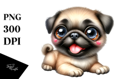 Happy Cartoon Pug Baby, Transparent PNG Product Image 1
