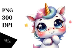 Cute Baby Unicorn PNG Product Image 1