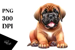 Watercolor Baby Mastiff, PNG Product Image 1
