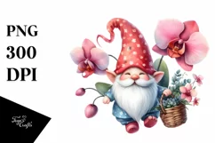 Colorful Gnome Orchid, Watercolor Clipart Product Image 1