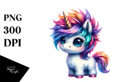 Funny Baby Unicorn PNG Product Image 1