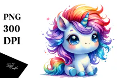 Funny Baby Unicorn PNG Product Image 1