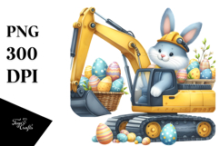 Funny Easter Excavator, PNG Product Image 1
