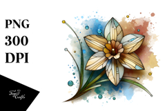 Abstract Wooden Stained Daffodil Splash Product Image 1