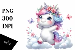 Cute Baby Unicorn Dancing | Clipart Product Image 1