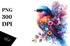 Artistic Watercolor Bird Flowers Product Image 3