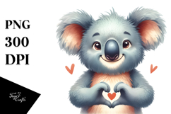 Boho Cute Koala Love Sign PNG Product Image 1