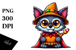 Funny Werewolf in Candy Corn Costume PNG Product Image 1