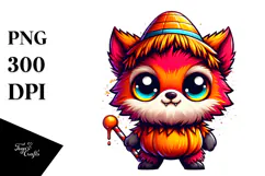 Funny Werewolf in Candy Corn Costume PNG Product Image 1