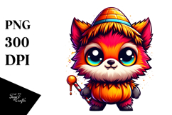 Funny Werewolf in Candy Corn Costume PNG Product Image 1