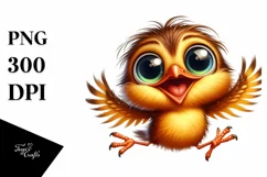 Colorful Baby Wren with Big Eyes | Clipart Product Image 1