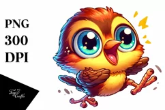 Crazy Looking Baby Wren with Big Eyes | Clipart Product Image 1
