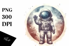 Vintage Astronaut Boy | Watercolor Clipart Product Image 1