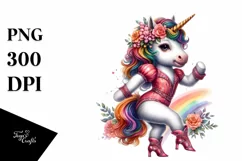 Colorful Baby Unicorn with Jive Dancer's Outfit, High-Res Product Image 1