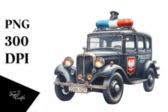 Vintage Police Car Confetti Clipart Product Image 1