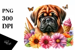 Vibrant Bullmastiff Cute Clipart Product Image 3