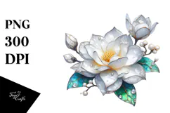 Gardenia with Metallic Insertions, PNG Product Image 1