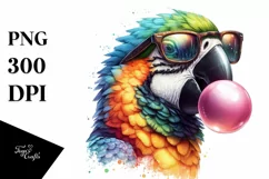 High Detail Watercolor Macaw Chewing Gum Product Image 1