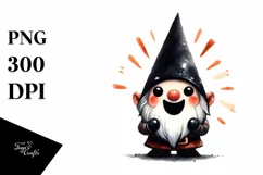 Gothic Excited Gnome Clipart PNG Product Image 3